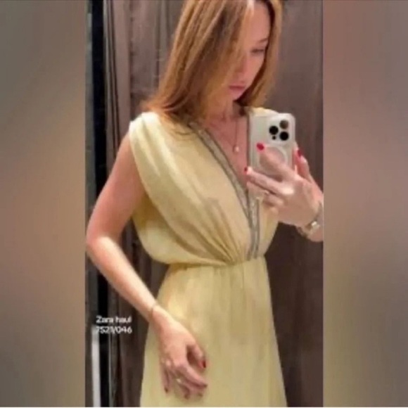 ZARA EMBROIDERED BEADED DRESS ZW COLLECTION NWT - Picture 4 of 14